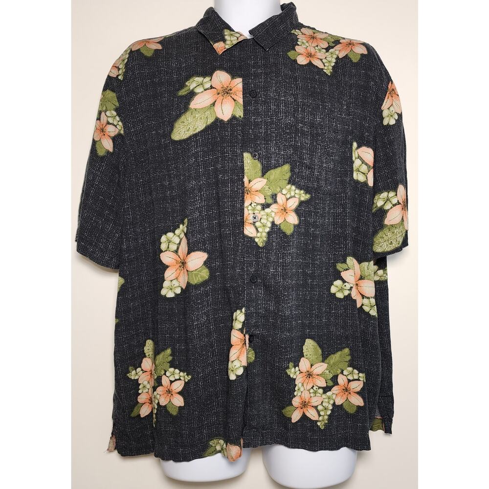 Puritan Hawaiian Tropical Floral Aloha Button Up Shirt XL